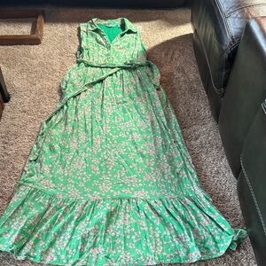 Draper James Green Floral Maxi Dress